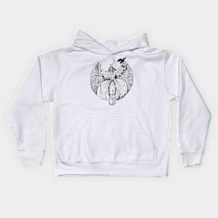 feminine spirit with candle and raven Kids Hoodie